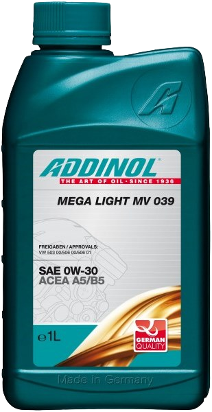 Моторное масло Addinol Mega Light MV 039 0W-30, 1л